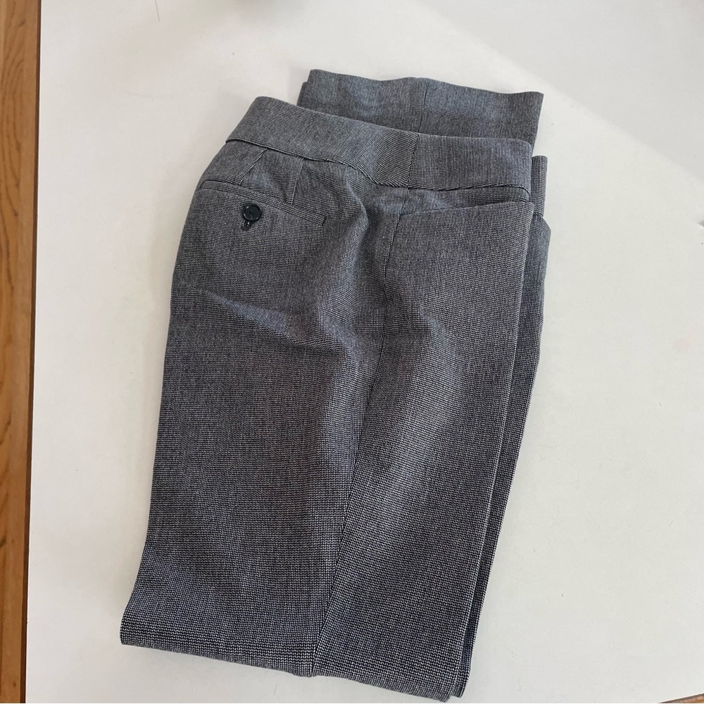 LOFT Julie Trouser Pants Size 00 Black White Tweed Style Boot Leg